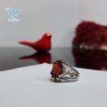 انگشتر نقره مردانه سنگ قرمز اتمی کد5455 - Image 2
