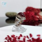 انگشتر نقره مردانه سنگ یاقوت قرمز صنعتی کد 5484 - Image 3