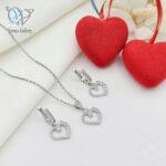 نیم ست نقره طرح قلب