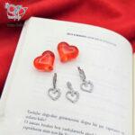 نیم ست نقره طرح قلب - Image 2