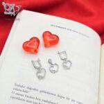 نیم ست نقره طرح قلب و ستاره - Image 2