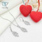 نیم ست نقره طرح برگ - Image 2