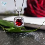 گردنبند نقره زنانه نگین قرمز