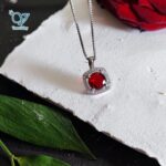 گردنبند نقره زنانه نگین قرمز - Image 2
