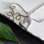 مدال نقره قلب نگین دار کد 2643 - Image 3