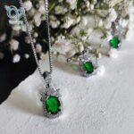 نیمست نقره زنانه نگین سبز