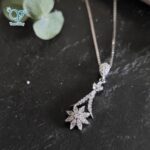 نیم ست نقره دخترانه طرح جواهر مدل گل کد 5034 - Image 4