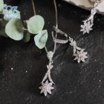 نیم ست نقره دخترانه طرح جواهر مدل گل کد 5034 - Image 3