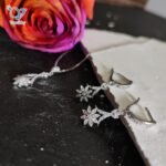 نیم ست نقره دخترانه طرح جواهر مدل گل کد 5034 - Image 2