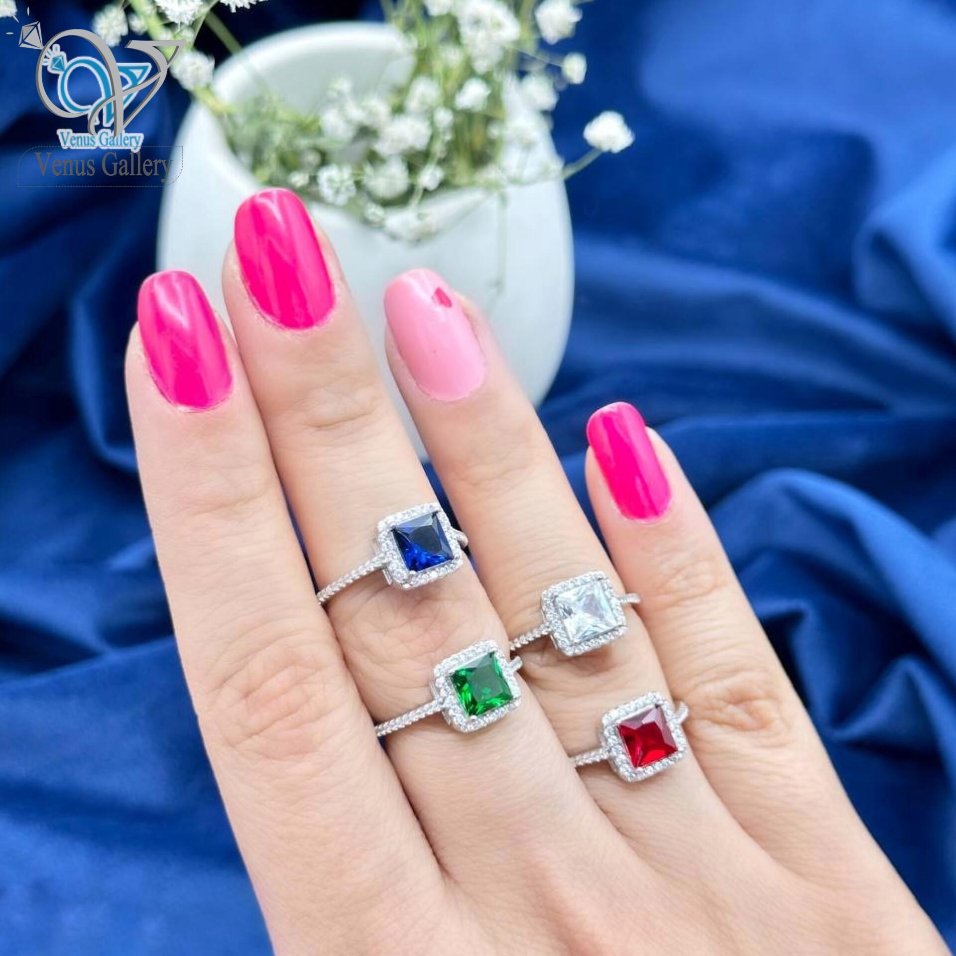 InShot_۲۰۲۴۰۲۰۹_۰۱۰۶۲۲۲۰۲.jpg انگشتر نقره زنانه نگین رنگی کد 2918 - Image 1