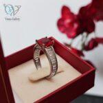 انگشتر نقره زنانه نگین باگت سنگ قرمز سنتتیک کد 3017 - Image 3