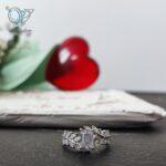 انگشتر تک نگین نقره نگین مارکیز نامزدی کد 3021