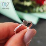 انگشتر نقره دخترانه ظریف طرح ستاره کد 3052 - Image 2