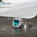 انگشتر نقره جواهری ظریف نگین آبی کد 5321