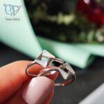 انگشتر نقره ظریف دخترونه نگین صدفی کد 3054 - Image 3