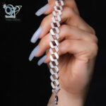 دستبند نقره دخترانه مدل کارتیه نگین دار