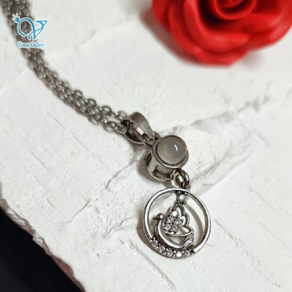 گردنبند نقره به صد زبان دنیا دوستت دارم طرح قوی عاشق کد5531 - Image 1