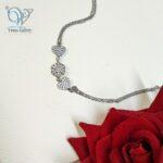 دستبند نقره دخترانه طرح قلب و دونه برف - Image 2