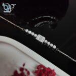 دستبند نقره زنانه ترکیب فلاور و امرالدکات طرح طلا کد 3273