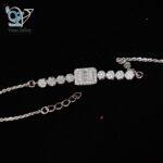 دستبند نقره زنانه ترکیب فلاور و امرالدکات طرح طلا کد 3273 - Image 3