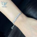 دستبند نقره دخترانه مدل فلاور قفل آسانسوری - Image 2