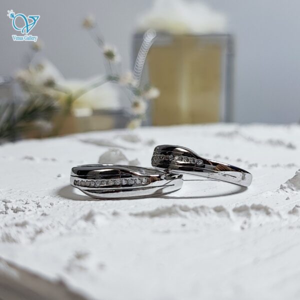 حلقه ست نقره طرح طلا کد 5607 - Image 2