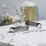 حلقه ست نقره طرح طلا سفید کد 3319