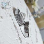 حلقه ست نقره طرح طلا سفید کد 3319 - Image 2