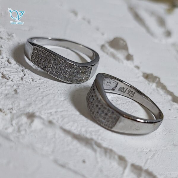 حلقه ست نقره طرح طلا کد 5579 - Image 3