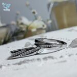 حلقه ست نقره طرح طلا سفید کد 5884 - Image 2