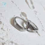 حلقه ست نقره نگین باگت کج راه کد 5926