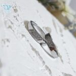حلقه ست نقره طرح طلا سفید کد 5890 - Image 2