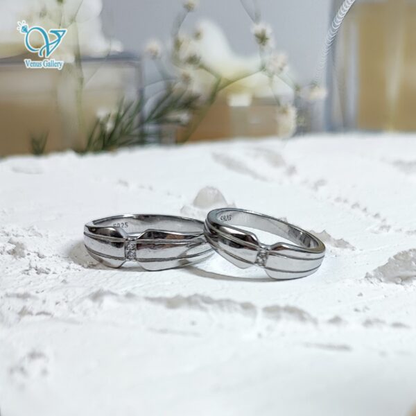 حلقه ست نقره طرح طلا مدل پاپیون کد 5589 - Image 1