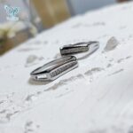 حلقه ست نقره نگین دار طرح طلا سفید کد5662 - Image 2