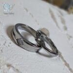 حلقه ست نقره نامزدی طرح طلا سفید کد 3518