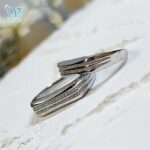 حلقه ست نقره طرح طلا سفید کد 5653 - Image 2