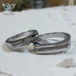 حلقه ست نقره نگین دار طرح طلا سفید - Image 3