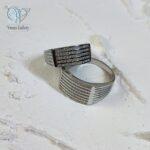 حلقه ست نقره طرح طلا نگیندار کد 5732