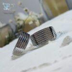 حلقه ست نقره طرح طلا نگیندار کد 5732 - Image 2