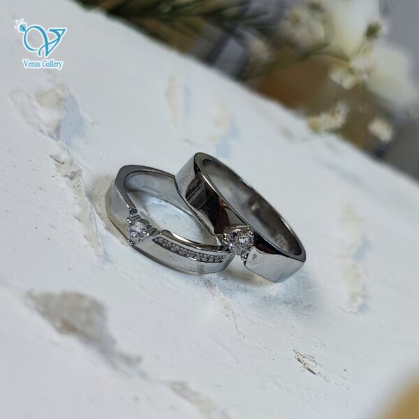 حلقه ست نقره ساده تک نگین جدید کد 5915 - Image 4