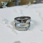 حلقه ست نقره ساده تک نگین جدید کد 5915 - Image 3