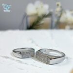 حلقه ست نقره طرح طلاسفید کد 5848