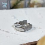 حلقه ست نقره طرح طلاسفید کد 5848 - Image 2