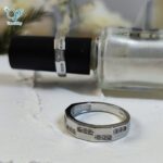 حلقه ست نقره طرح طلاسفید نگین دار کد 5738 - Image 3