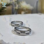 حلقه ست نقره طرح طلاسفید نگین دار کد 5738