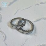 حلقه ست نقره طرح طلا سفید کد5647 - Image 2