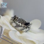 حلقه ست نقره طرح طلا سفید کد5647 - Image 4