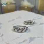 حلقه ست نقره طرح طلا سفید کد5647 - Image 3