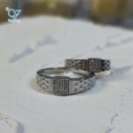 حلقه ست نقره طرح طلا سفید کد 5853