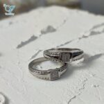 حلقه ست نقره طرح طلا سفید کد 5146
